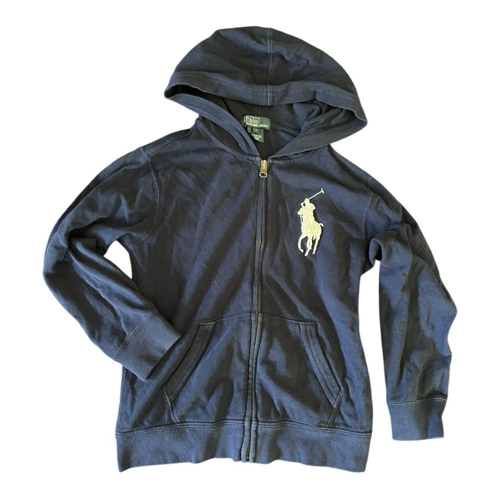Polo Ralph Lauren | Navy Cotton Big Logo Zip Hoodie Jacket | 7